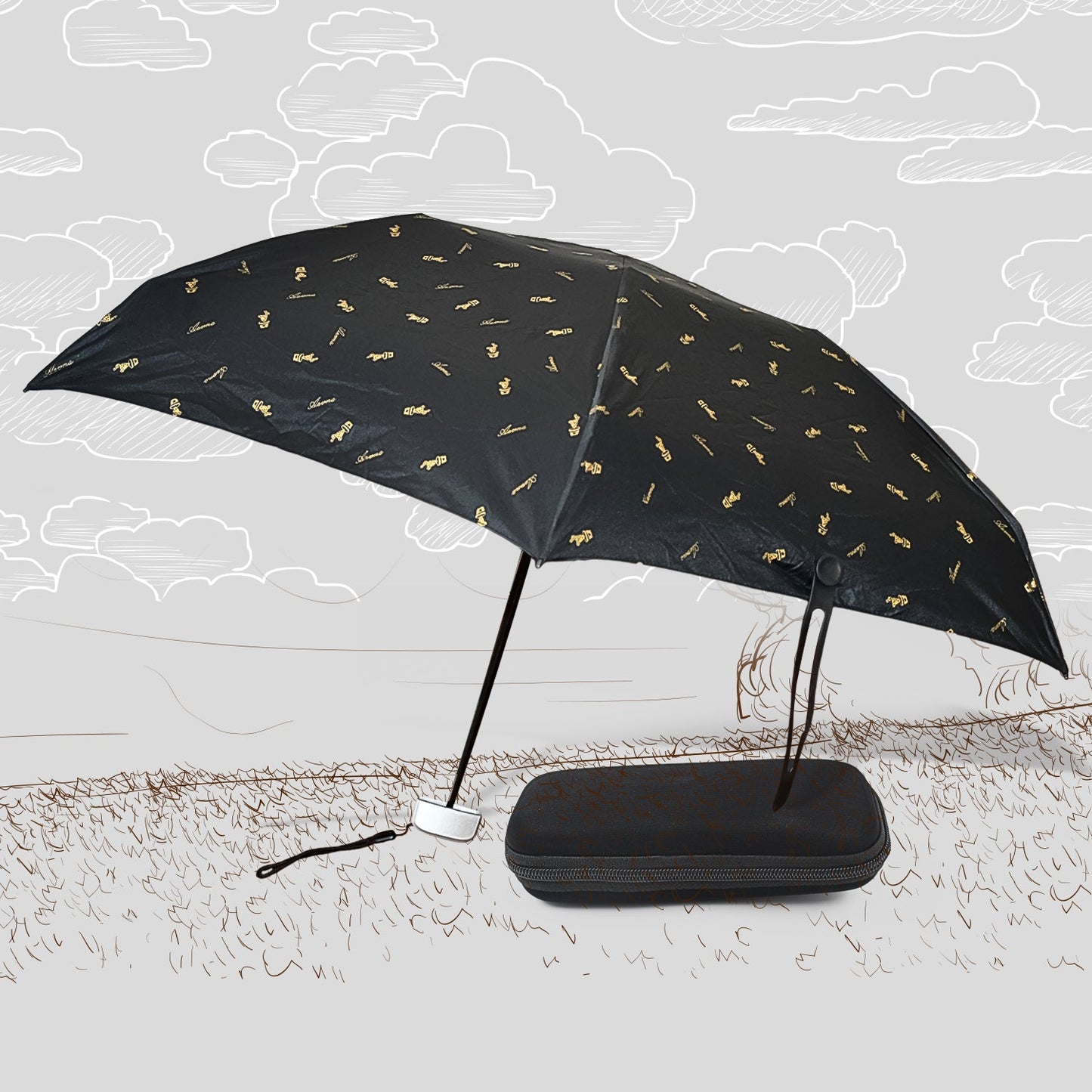 3-Fold Umbrella Summer Sun and Rain Protection Foldable Cute Umbrella || UV Protection Rain Sun Umbrella || Travel Accessories || Umbrella for Children, Girls, and Boys (1 Pc / With Zip Case)