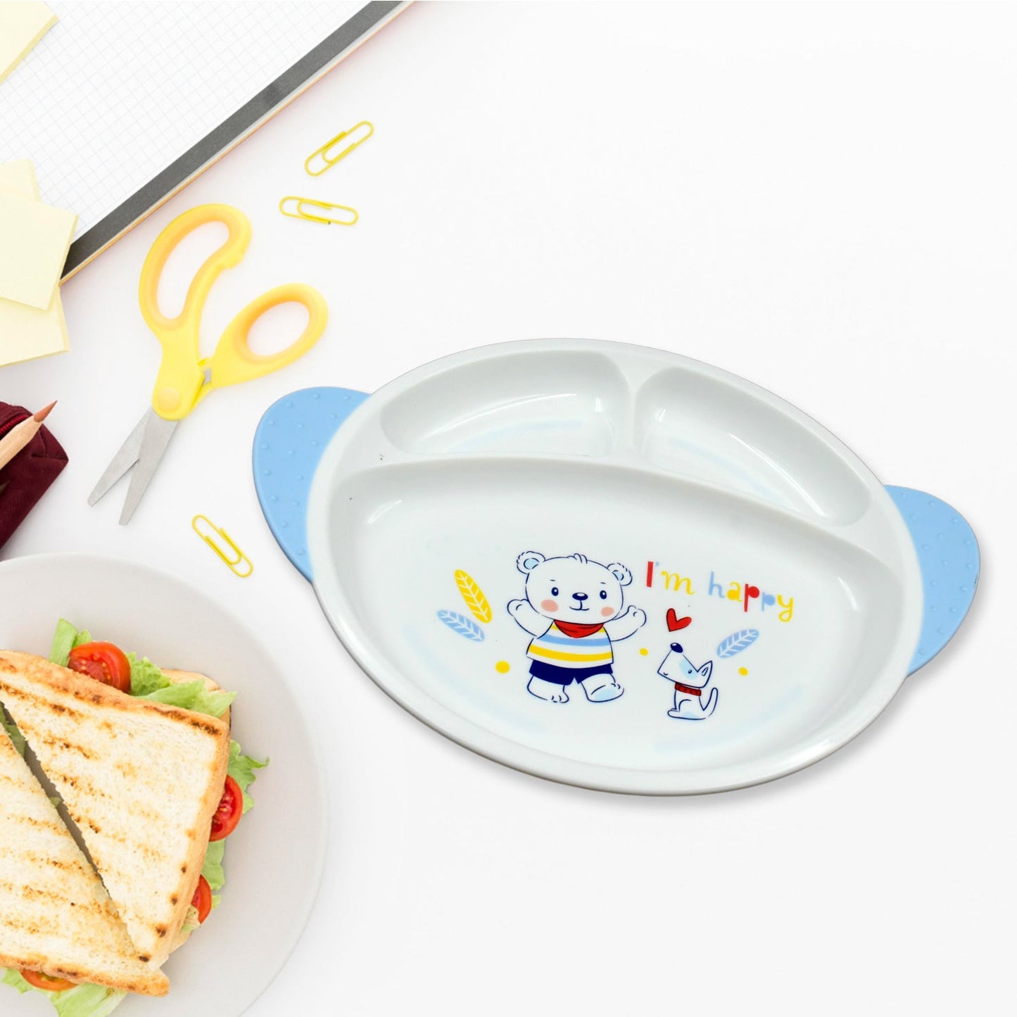 5in1 Baby Feeding Set for Kids and Toddlers,Children Children Dinnerware Set - Feeding Set for Kids, Cartoon Design Plate, Cup, Spoon, Fork Tableware Cutlery for Kids Microwave & Dishwasher Safe (5 Pcs Set)