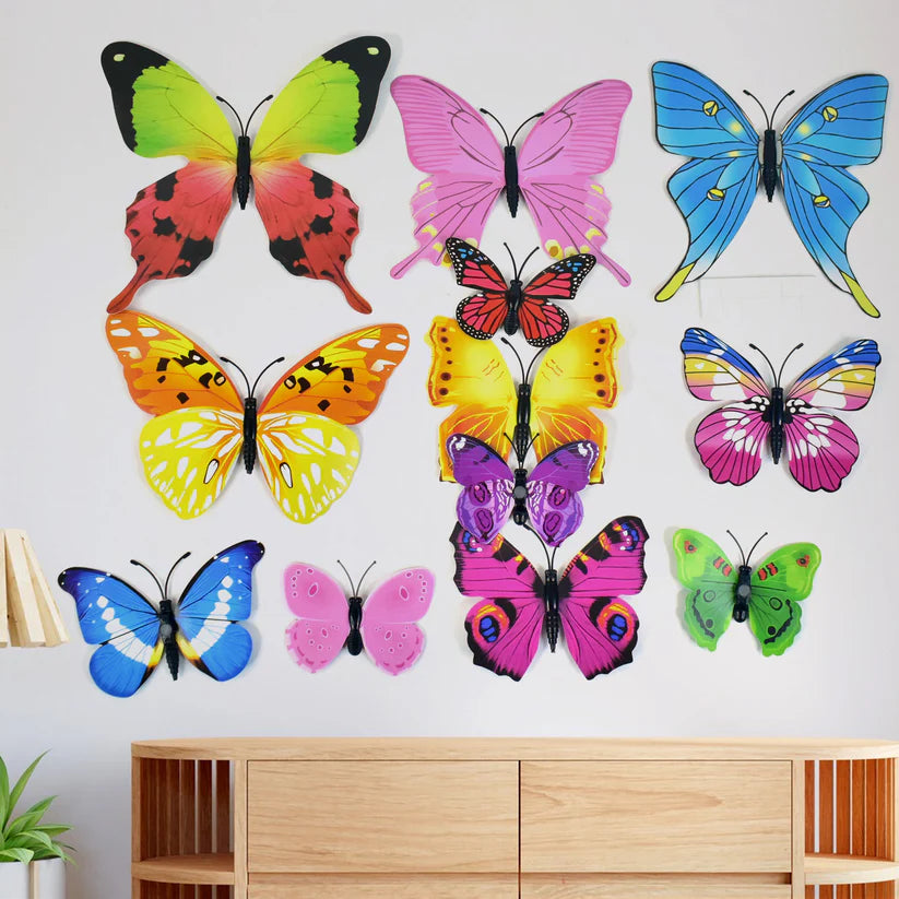 Happyclick Decorative Colorful Butterfly Wall Stickers (12 Pc / Set) - HappyClick