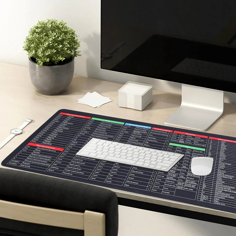 Mat of Shortcut Keyboard Mouse Pad Mat Mouse Pads for Desk Quick Key Super Large Anti-slip Keyboard PadHappyclick Desk Accessories Desktop Mouse Pad Office Oversized Big Mouse Pad Rubber (80—30 Cm) - HappyClick