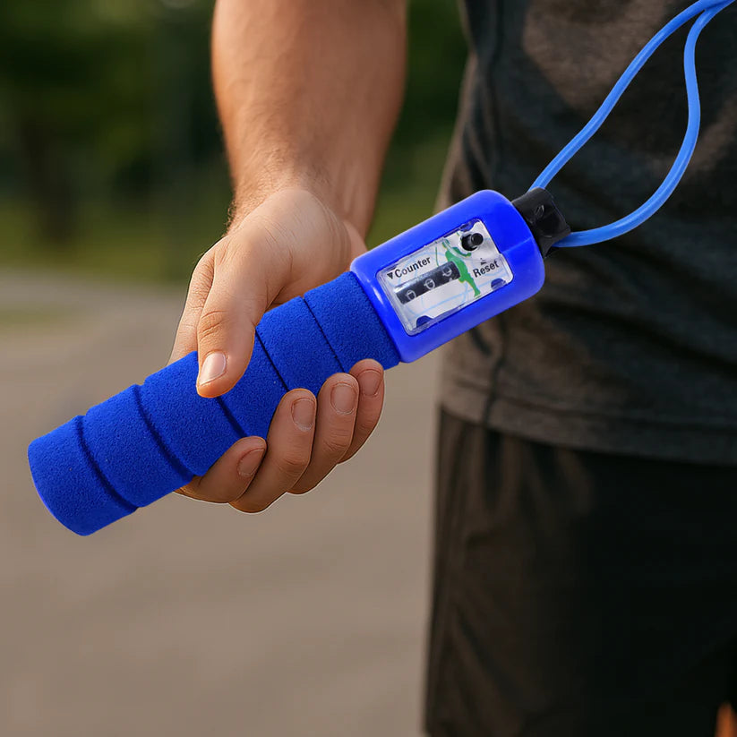 Happyclick Adjustable Skipping Rope with Digital Jump Counter and Foam Grip Handles (1 Pc) - HappyClick