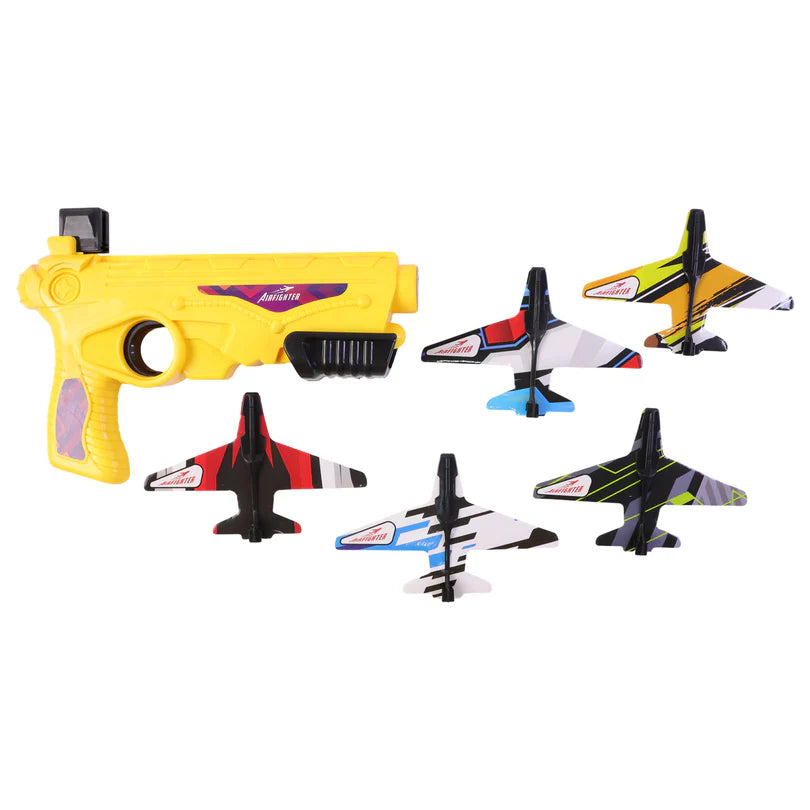 Happyclick Air Battle Plane Launcher Gun Toy for Kids – Foam Glider Set (1 Set) - HappyClick
