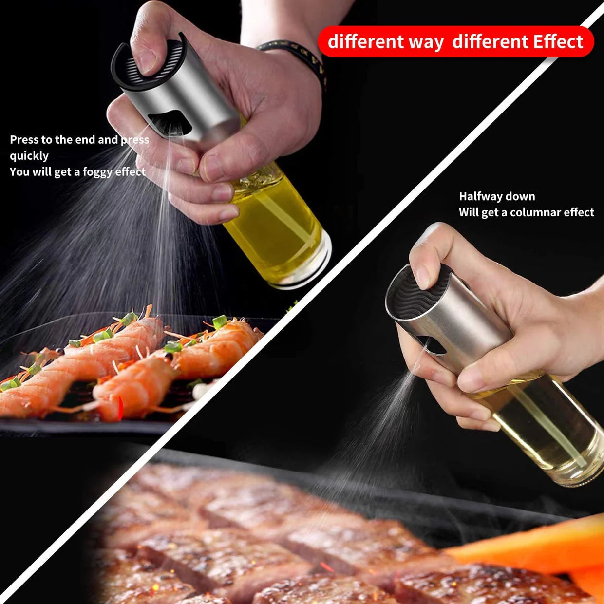 Happyclick Oil Sprayer Dispenser Glass Bottle for Cooking & Multi-Use