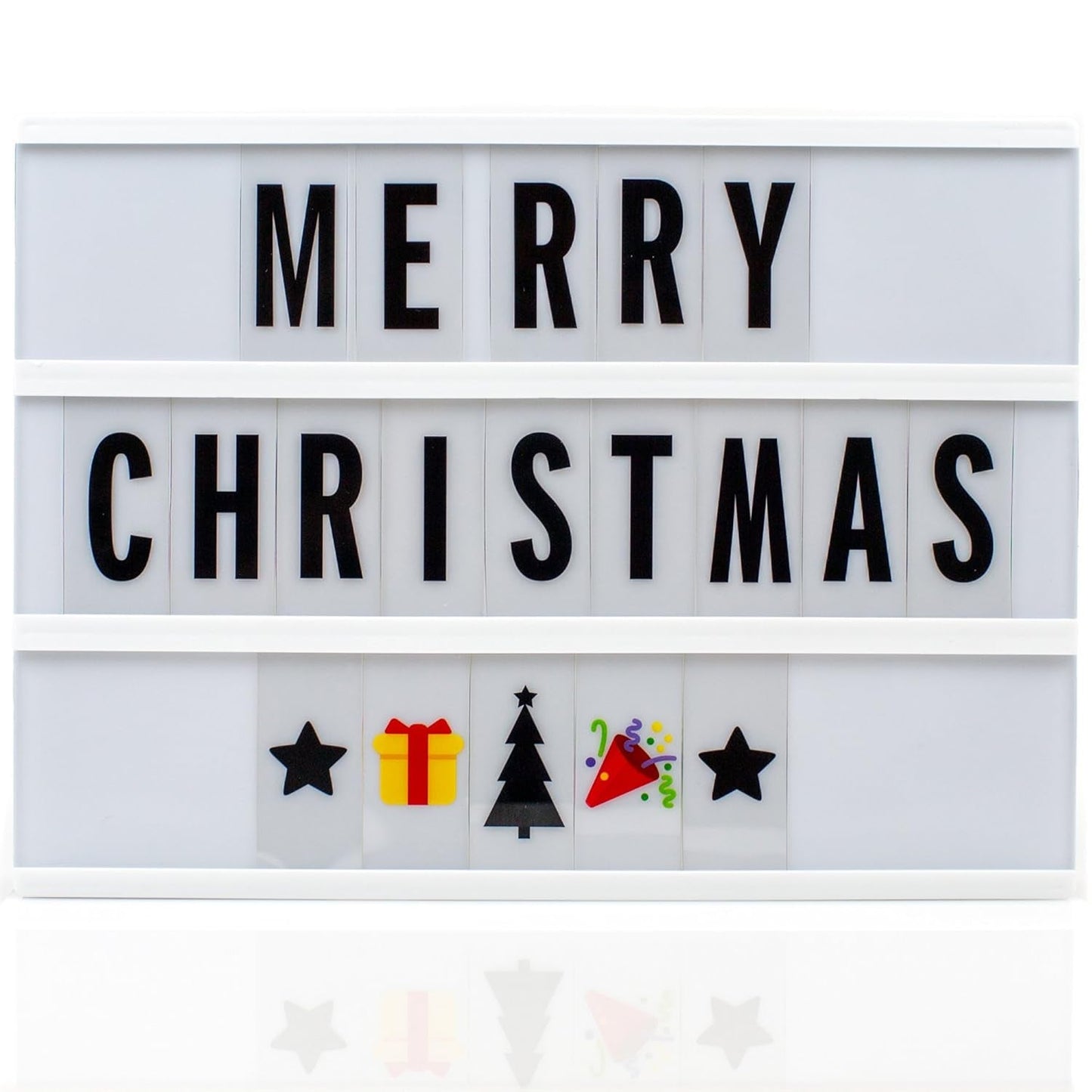 Black Mini A6 Magnetic Cinematic Light Box with 82 Characters and 10 Emojis (1 Set)