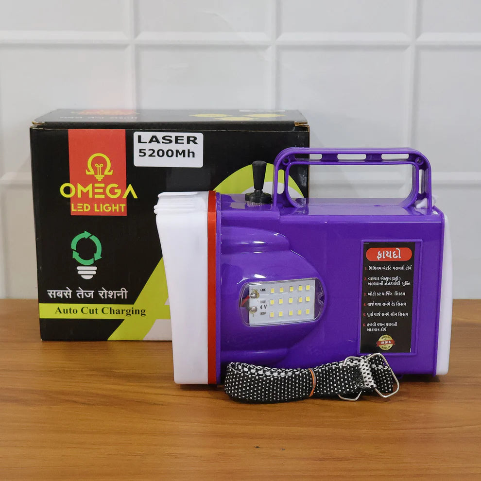 Happyclick OMEGA Rechargeable LED Laser Torch Light with 5200 mAh Battery
