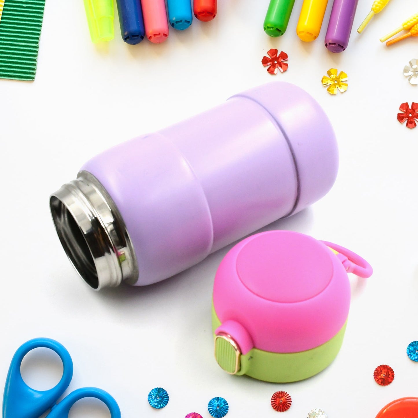 Duck Stainless Steel Water Bottle 400 ML (1 Pc / Mix Design)