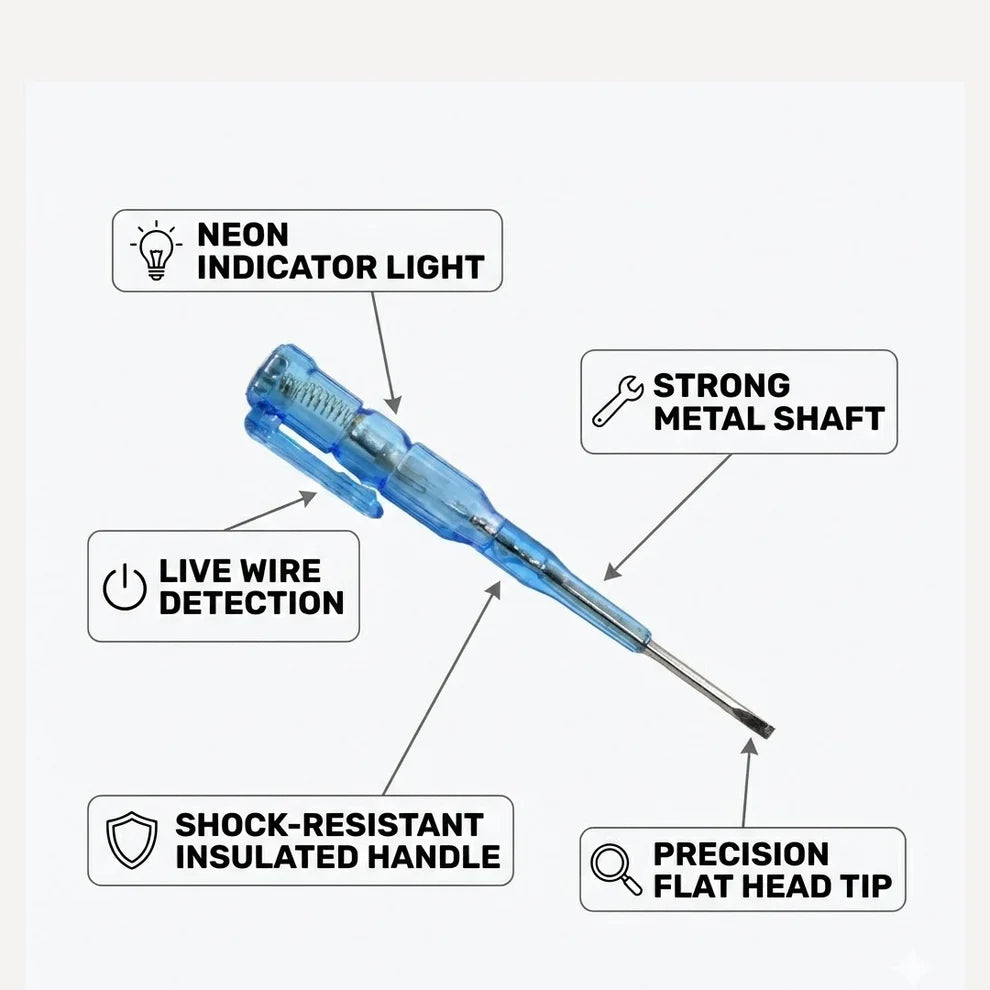 Happyclick Metal Linemen Tester Screwdriver - HappyClick