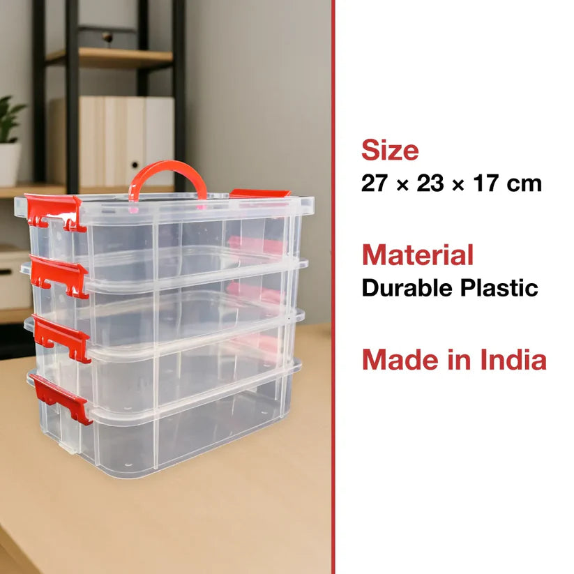 Happyclick 4-Layer Transparent Multipurpose Plastic Storage Box - HappyClick