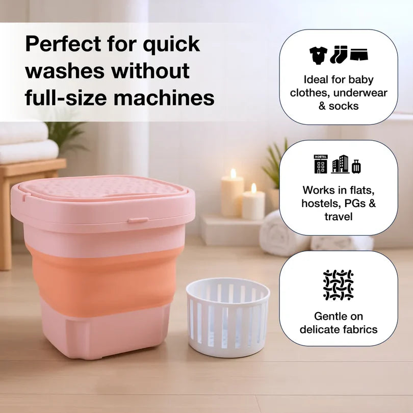 Happyclick Portable Washing Machine, Foldable Washer and Dryer Combo (1 Set / Mix Color) - HappyClick
