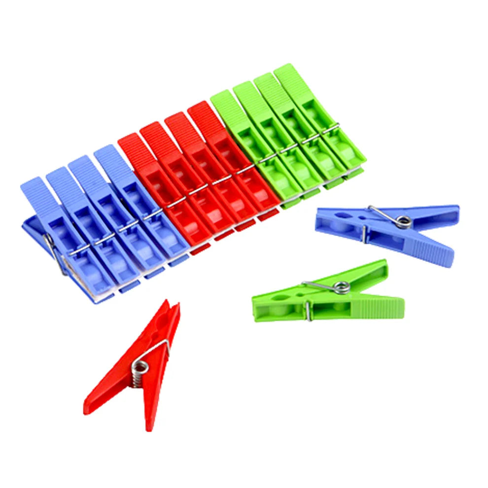 Happyclick Multipurpose 12 Pcs Cloth Clips (Multicolour) - HappyClick