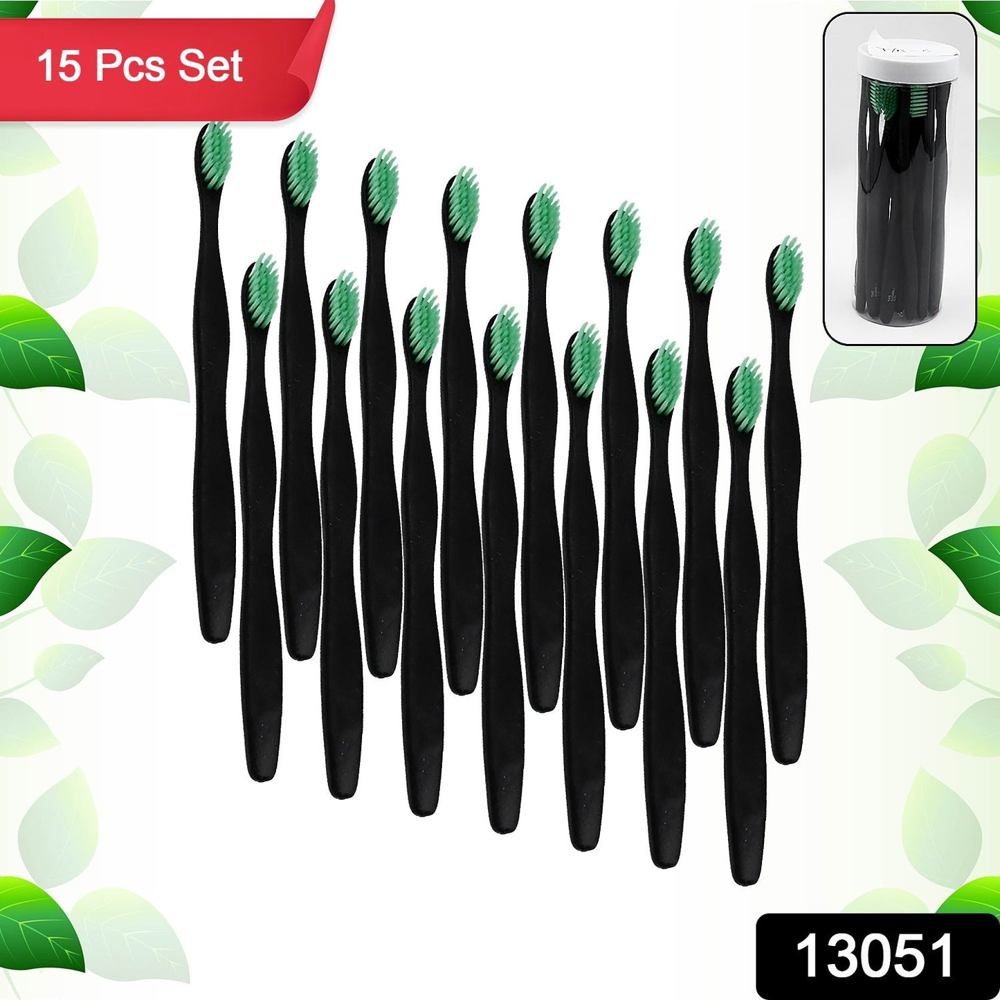 Soft Toothbrush With Plastic Round Box for Men and Women, Kids, Adults Plastic Toothbrush (15 pcs Set / Mix Color)