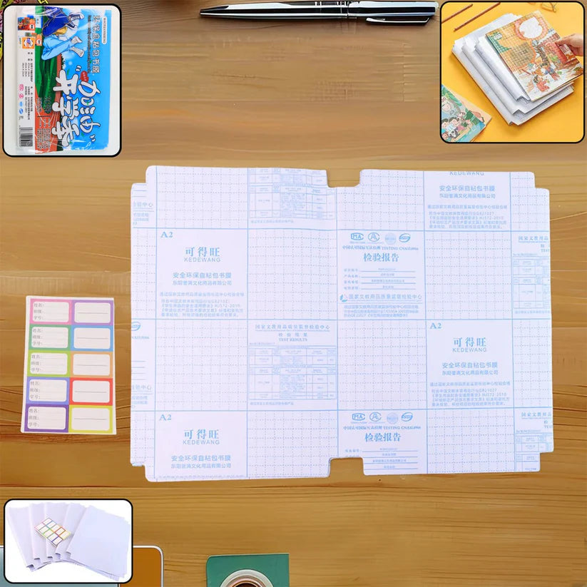 Happyclick Premium Transparent Adhesive Book Cover Sheets (Mix Size / 30 Pc)