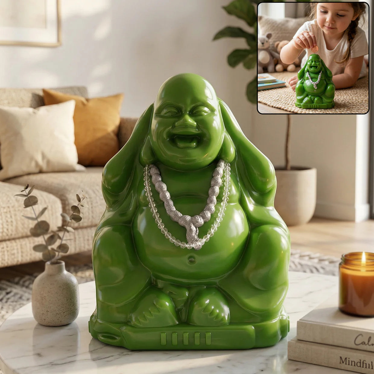 Happyclick Laughing Buddha Money Bank Coin Saving Box (1 Pc)