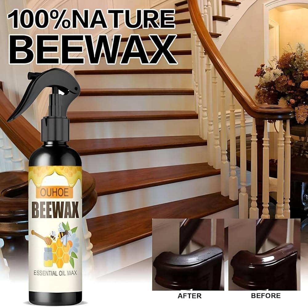 Bee Wax Wood Polish, Furniture Polish Spray, Natural Wood Cleaner, Eco-Friendly Polish, Wooden Furniture Protector, Beeswax Furniture Care, Wood Finish Spray, Furniture Care Spray, Natural Wax Polish, Wood Protection Spray
