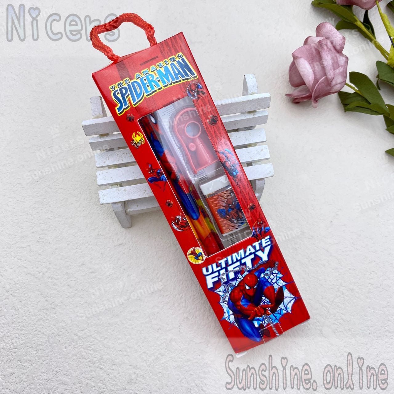 Spider-Man pencil kit, 5 in 1 stationery set, Marvel stationery for kids, Spider-Man school supplies, superhero pencil set, kids cartoon pencil kit, Spider-Man eraser sharpener combo, Spider-Man gift set, boys pencil kit, back to school Spider-Man kit