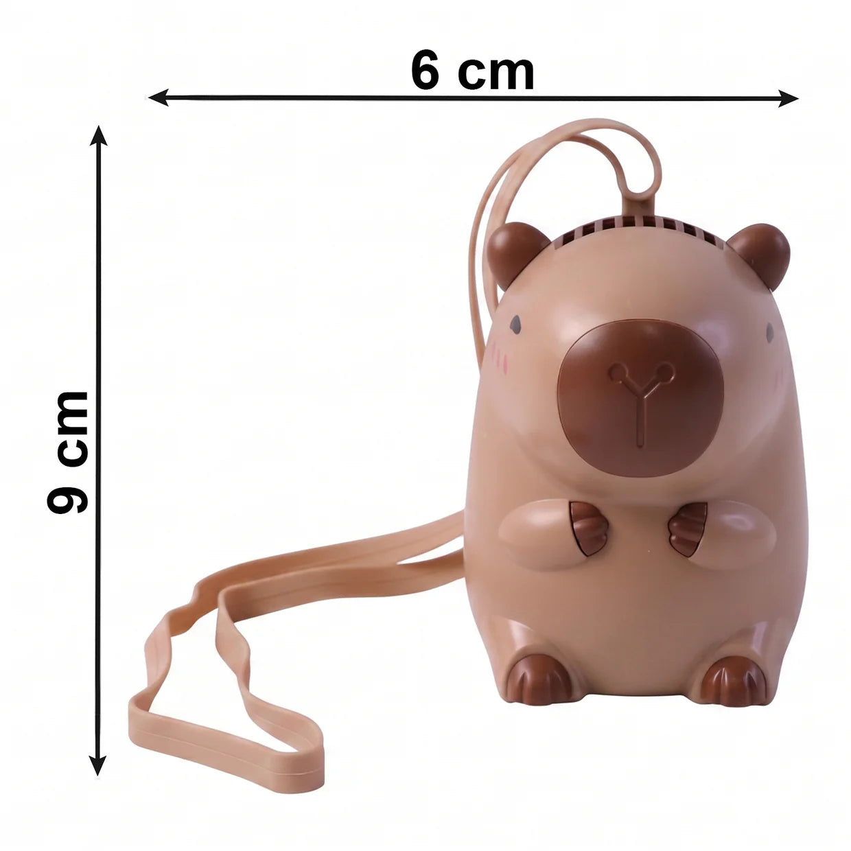 Happyclick Cute Bear Shape Portable Mini Fan with Neck Strap (1 Pc)