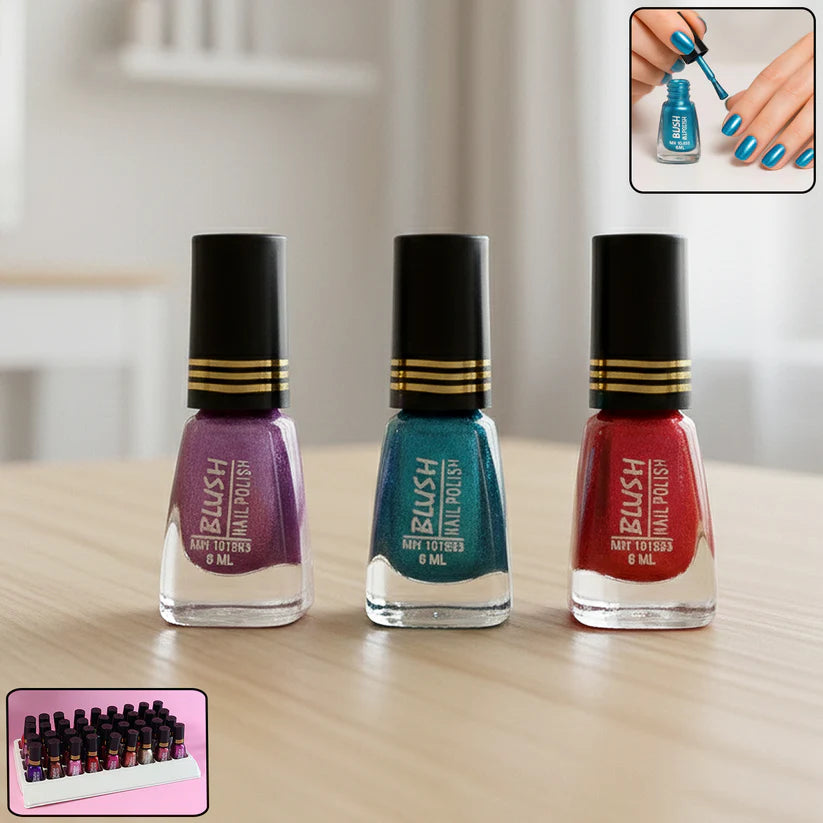 Happyclick Blush Metallic Mini Nail Polish (Mix Color / 6 ML / 1 Pc) - HappyClick