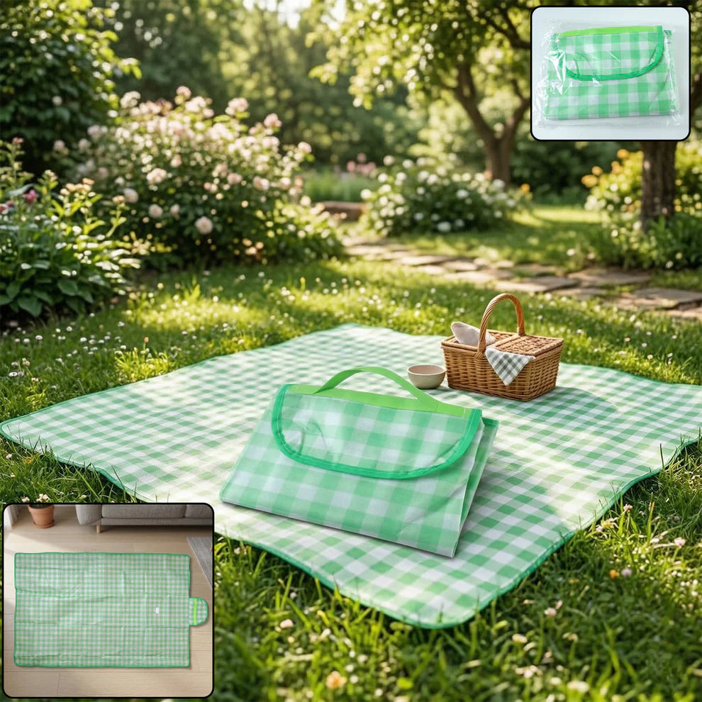 Happyclick Foldable Picnic Mat with Carry Handle (1 Pc, 144x93 Cm)