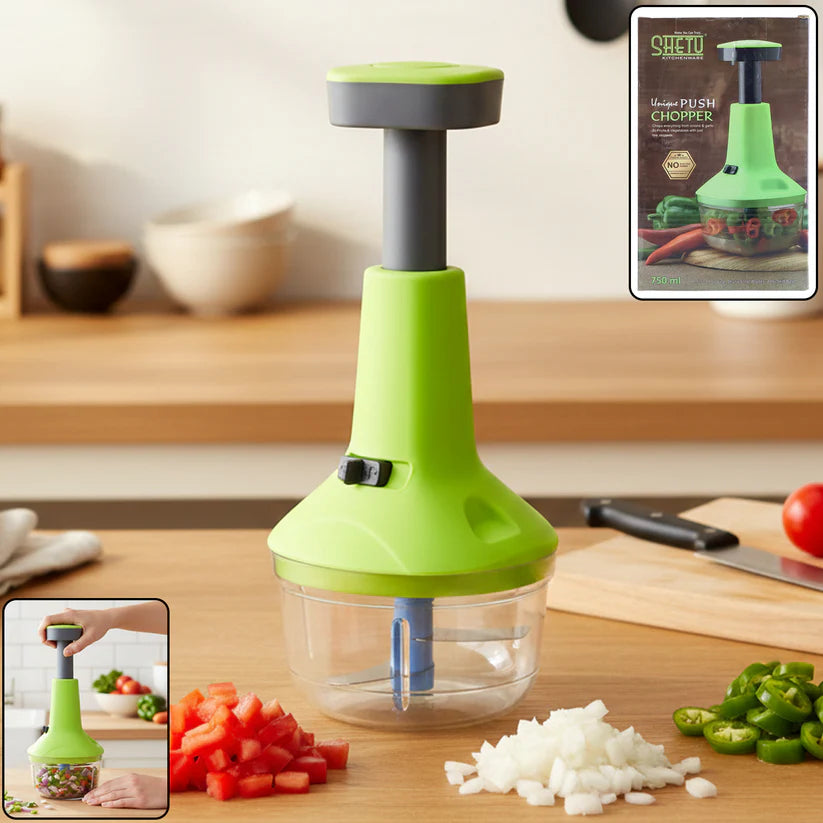 Happyclick Push-Down Vegetable & Fruit Chopper (B-Grade / 750 ML) - HappyClick