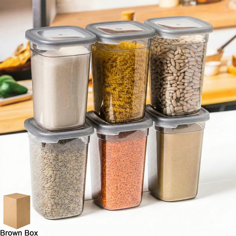 Happy click Plastic Multipurpose Kitchen Storage / fridge Container (1200 ML, 6 Pc) - HappyClick