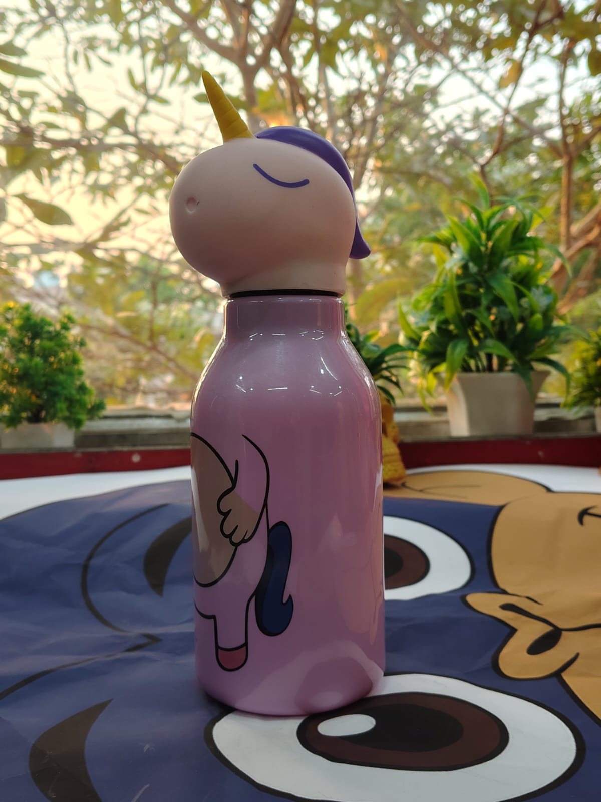 3D Animal Head Kids Plastic Water Bottle | 500ml Lightweight Sipper School Bottle ( 1 bottle only)