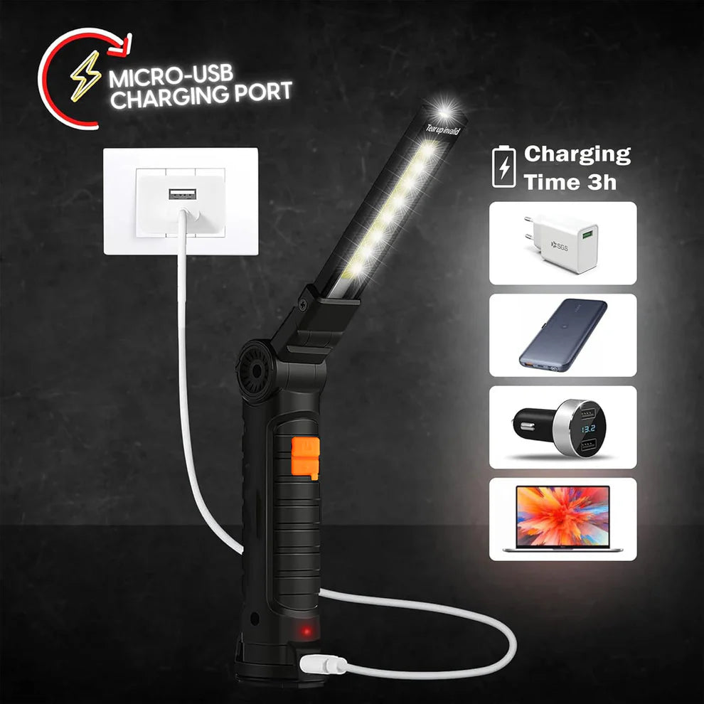 Happyclick Compact Rechargeable Small LED Work Light with Adjustable Arm and Magnetic Base - HappyClick