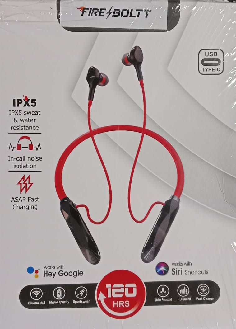 Happyclick Fire-Boltt Neckband Inhear ( Red )
