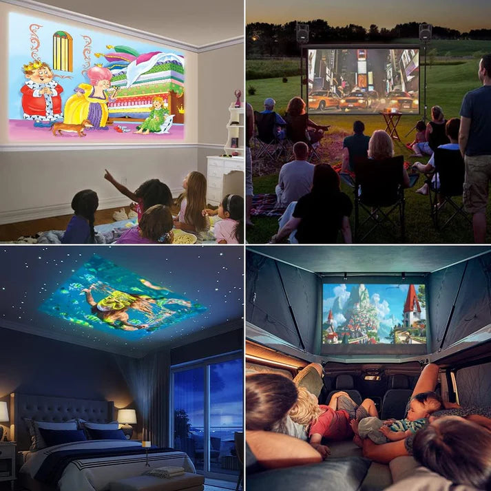 HappyClick Mini Projector Home Theater LED Projector 20000hr lamp life Support HDMI, AV, SD, USB Interfaces,Supports PS5/4