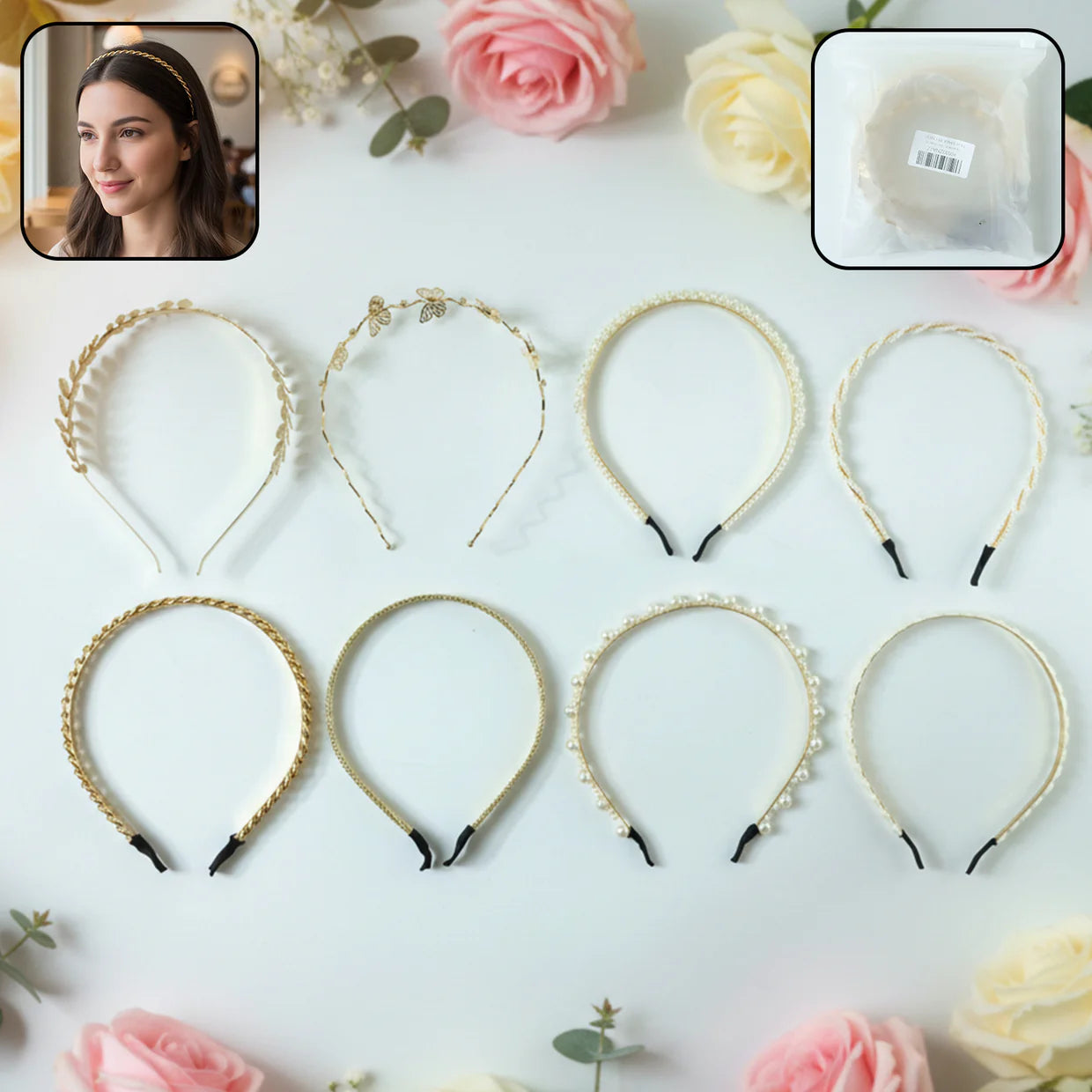 Happyclick Designer Hair Band Set (8 Pc Set) - HappyClick