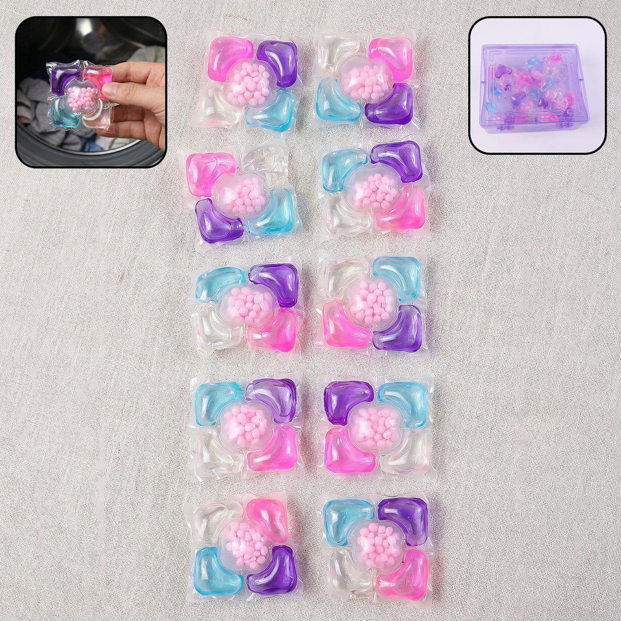 Happyclick Multicolour Laundry Detergent Pods (10 Piece Pack) - HappyClick
