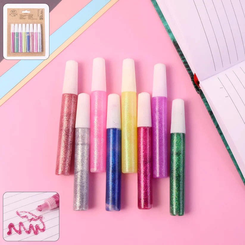 Happyclick DIY Multi-Color Glitter Craft Glue Pen Set (10ML / 8 Pc) - HappyClick
