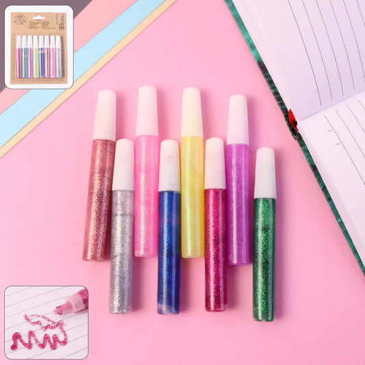 Happyclick DIY Multi-Color Glitter Craft Glue Pen Set (10ML / 8 Pc) - HappyClick