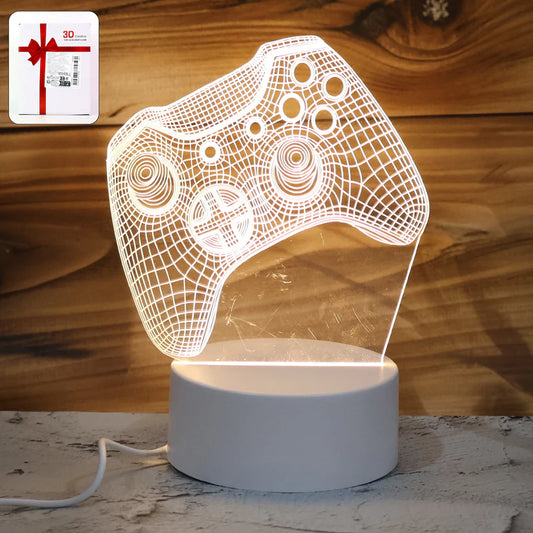 Happyclik. 3D Illusion LED Night Lamp with Gaming Controller Design
