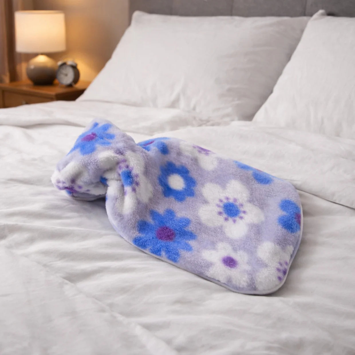 Happyclick Floral Printed Soft Plush Hot Water Bag And Cover (19x12 Cm) - HappyClick