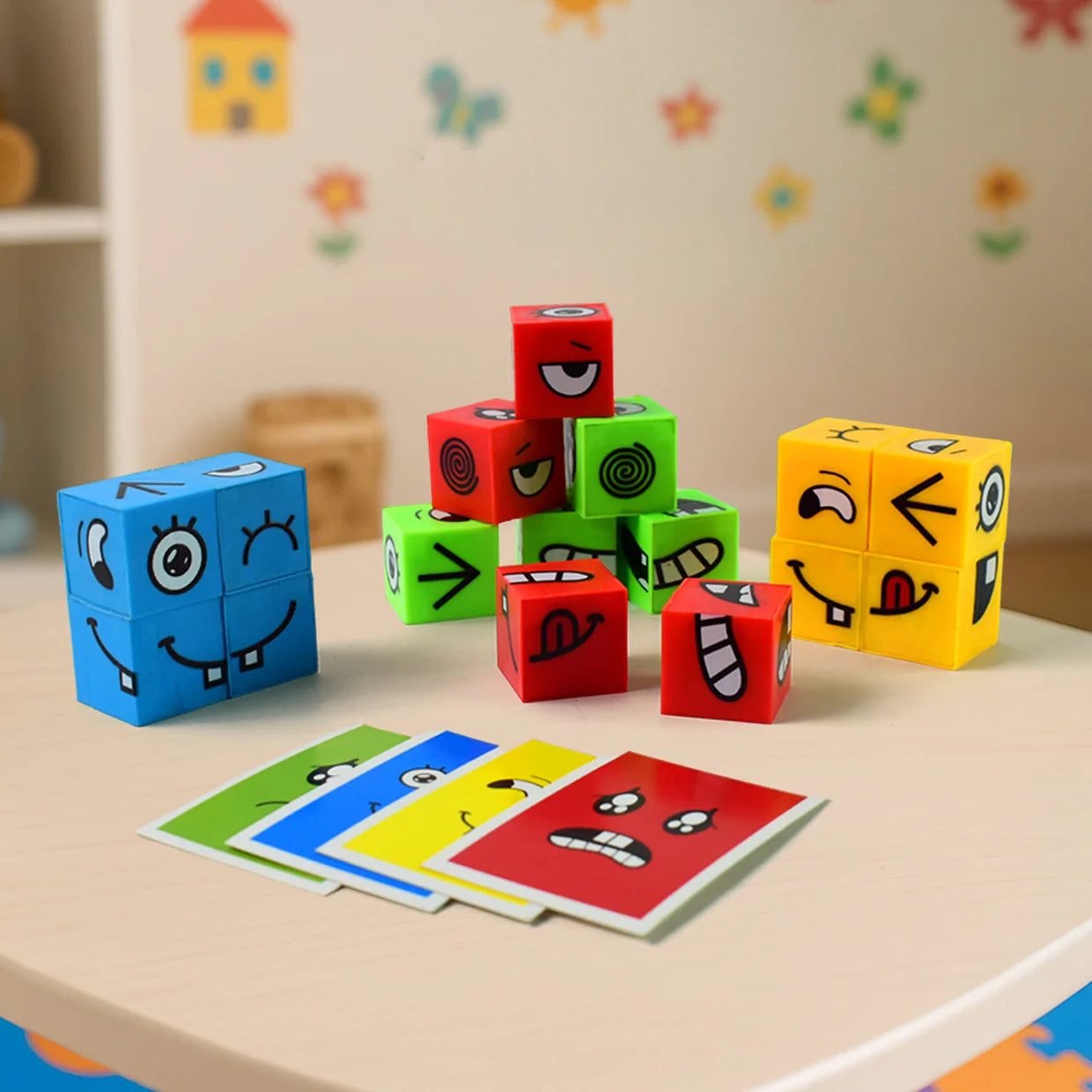 Happyclick Educational Face Expression Changing Puzzle Cube Toy Set - HappyClick