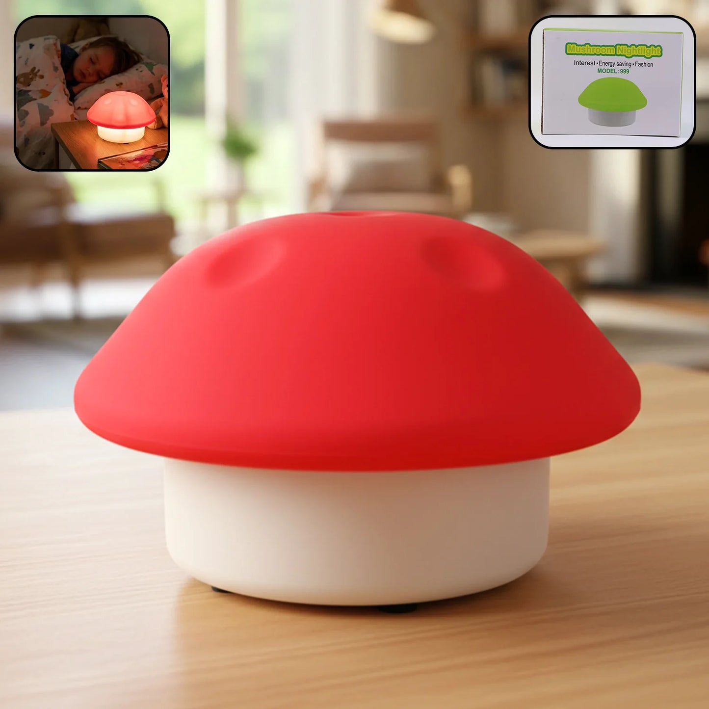 Happycick Mushroom Shaped LED Night Light (1 Pc, Mix Color)