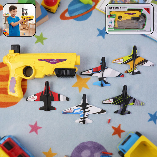 Happyclick Air Battle Plane Launcher Gun Toy for Kids – Foam Glider Set (1 Set) - HappyClick