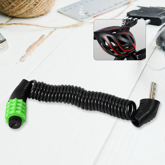 Happyclick Spiral Cable Lock | 4-Digit Combination Code | Bicycle Security Lock