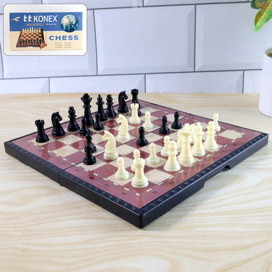 HappyClick Foldable Magnetic Chess Board - Travel Friendly 24x24 cm