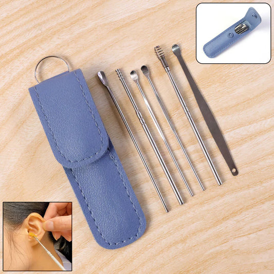 HappyClick 6-in-1 Stainless-Steel Ear Cleaning Tool Kit (1 Pc) - HappyClick