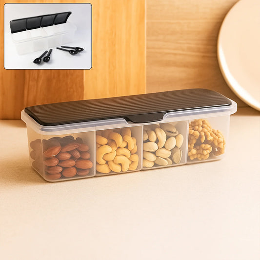 Happyclick Kitchen Multipurpose Air-tight 4 Sections Storage Containers / Masala Box (1 Set) - HappyClick