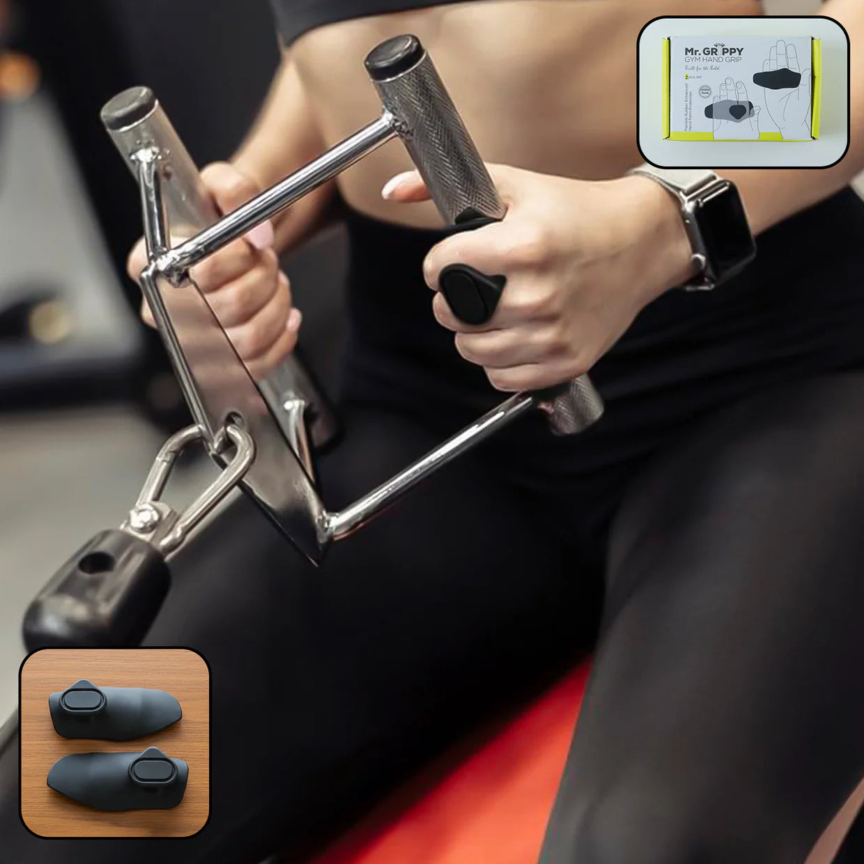 Happyclick Gym Hand Grip Support Pads (2 Pc Set)