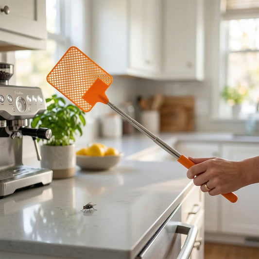 Happyclick Multipurpose Plastic Fly Swatter With Extendable Handle (1 Pc, 63 Cm)