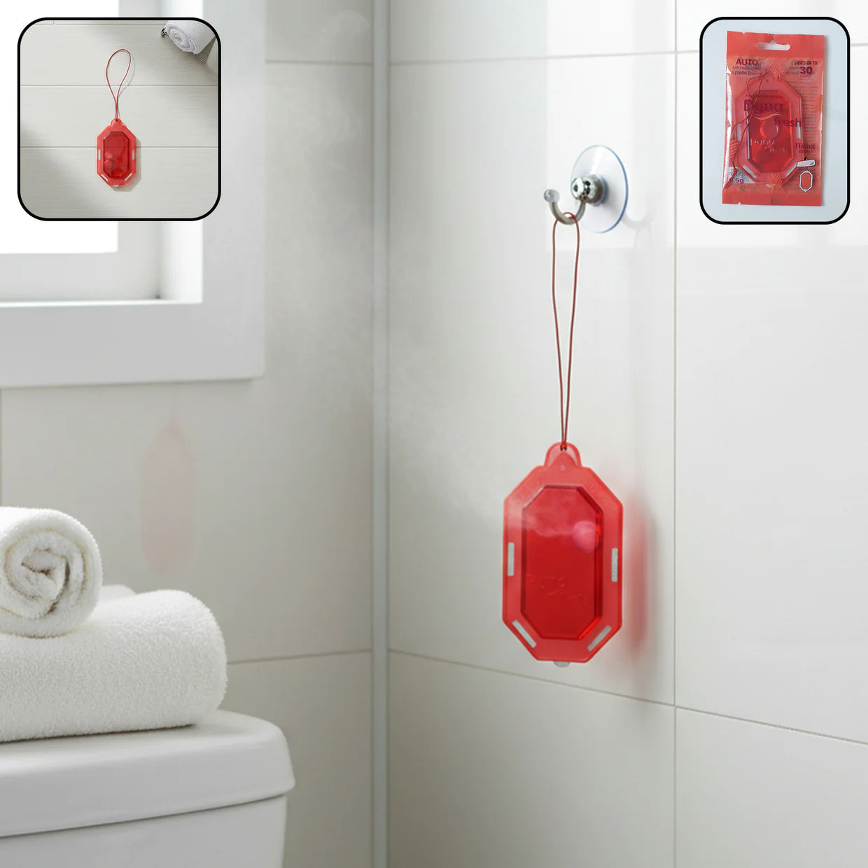 Happyclick Hanging Bathroom Air Freshener Apple Barry Gel (1 Pc, 9.5 Gm)