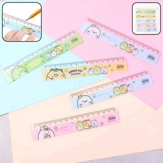 Happyclick Premium Cute Cartoon Plastic Ruler Set for Kids (5 Pc) - HappyClick