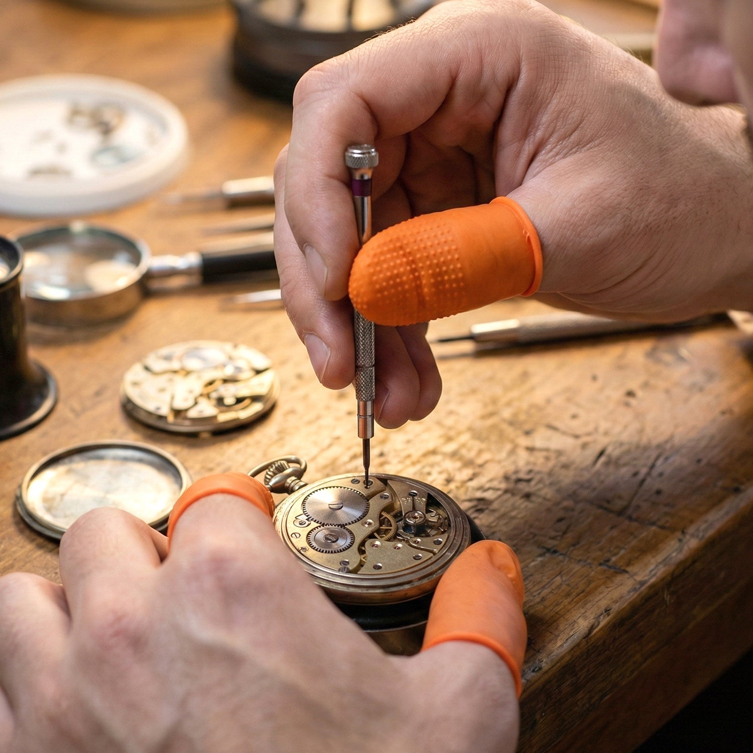 Set of protective finger caps designed to protect fingertips during detailed tasks