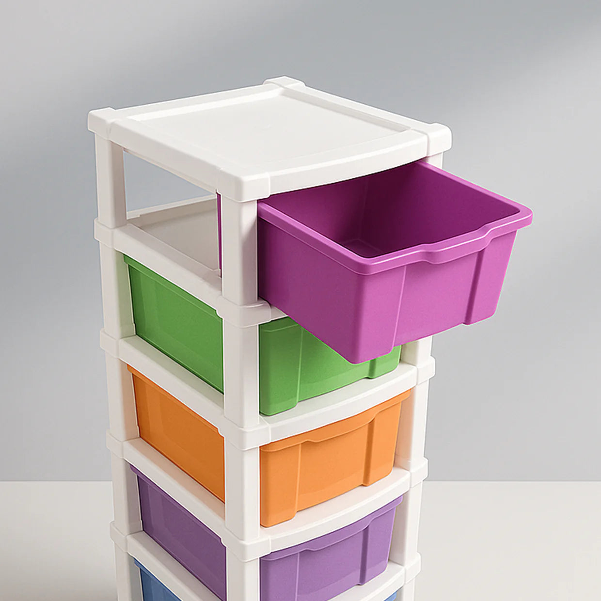 HappyClick 6-Layer Multi-Colored Plastic Storage Drawer Cabinet - Durable & Spacious