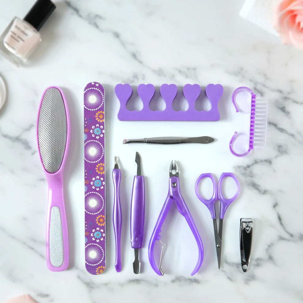 Happyclick Personal Grooming Manicure & Pedicure Nail Care Tool Set (10 Pc Set) - HappyClick