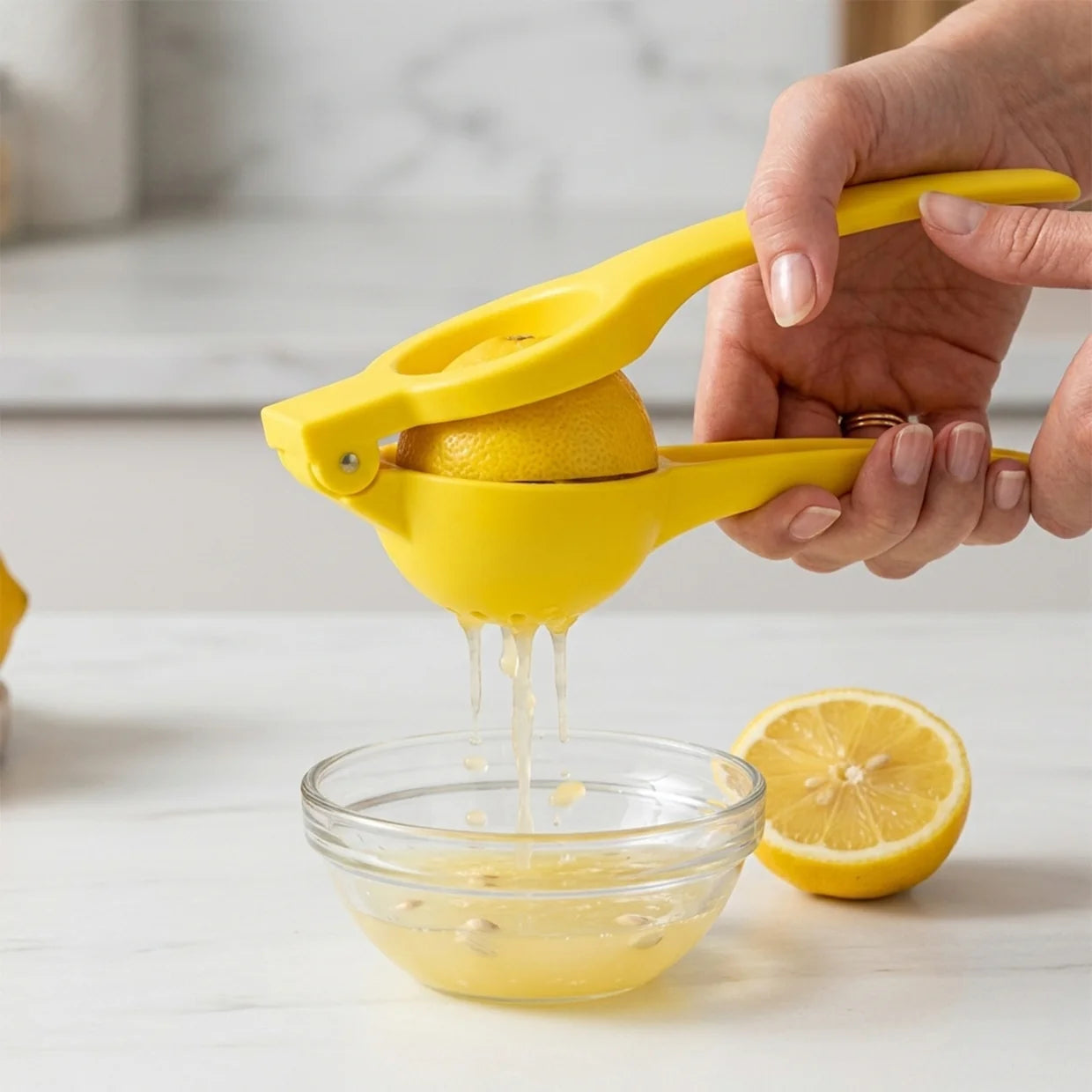 Happyclick Konvex Hand Press Plastic Lemon Squeezer (1 Pc)