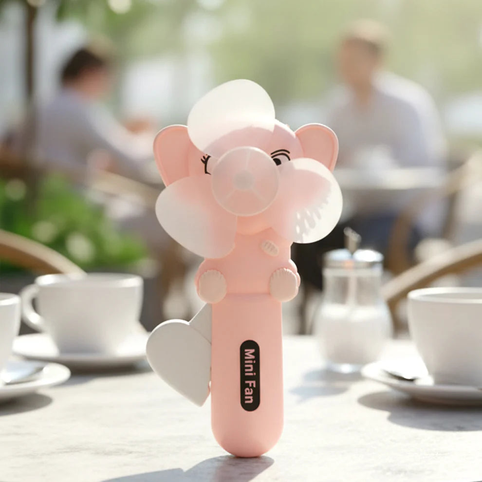 Happyclick Hand Press Mini Portable Cartoon Fan Toy (1 PC, Mix Color & Design) - HappyClick